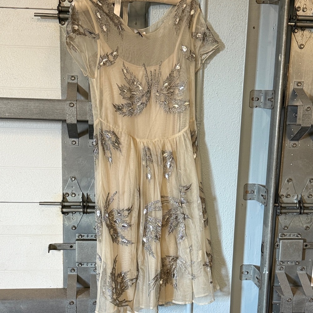 HD in Paris Elegant Cream Dress with Silver Embellishments